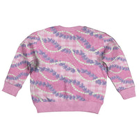 Pink Hawaii Palaka Honohono Pikake Kid Ugly Christmas Sweater Hawaiian Orchid Lei Polynesian Pattern - Polynesian Pride