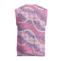 Pink Hawaii Palaka Honohono Pikake Christmas Knitted V-Neck Vest Hawaiian Orchid Lei Polynesian Pattern - Polynesian Pride