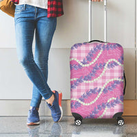 Pink Hawaii Palaka Honohono Pikake Luggage Cover Hawaiian Orchid Lei Polynesian Pattern - Polynesian Pride