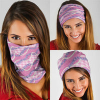 Pink Hawaii Palaka Honohono Pikake Neck Gaiter Hawaiian Orchid Lei Polynesian Pattern - Polynesian Pride