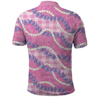 Pink Hawaii Palaka Honohono Pikake Polo Shirt Hawaiian Orchid Lei Polynesian Pattern LT14 - Polynesian Pride