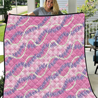 Pink Hawaii Palaka Honohono Pikake Quilt Hawaiian Orchid Lei Polynesian Pattern - Polynesian Pride