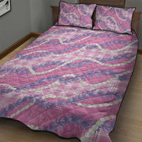 Pink Hawaii Palaka Honohono Pikake Quilt Bed Set Hawaiian Orchid Lei Polynesian Pattern - Polynesian Pride