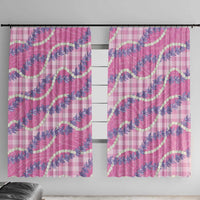 Pink Hawaii Palaka Honohono Pikake Window Curtain Hawaiian Orchid Lei Polynesian Pattern - Polynesian Pride