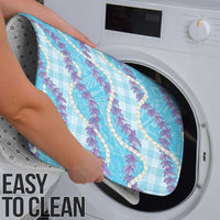 Blue Hawaii Palaka Honohono Pikake Bathroom Set Hawaiian Orchid Lei Polynesian Pattern - Polynesian Pride