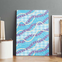 Blue Hawaii Palaka Honohono Pikake Canvas Wall Art Hawaiian Orchid Lei Polynesian Pattern - Polynesian Pride