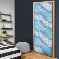 Blue Hawaii Palaka Honohono Pikake Door Cover Hawaiian Orchid Lei Polynesian Pattern - Polynesian Pride