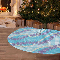 Blue Hawaii Palaka Honohono Pikake Tree Skirt Hawaiian Orchid Lei Polynesian Pattern - Polynesian Pride