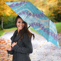 Blue Hawaii Palaka Honohono Pikake Umbrella Hawaiian Orchid Lei Polynesian Pattern - Polynesian Pride