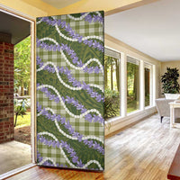 Green Hawaii Palaka Honohono Pikake Door Cover Hawaiian Orchid Lei Polynesian Pattern - Polynesian Pride
