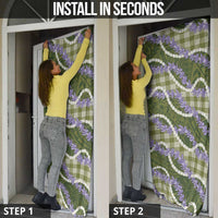 Green Hawaii Palaka Honohono Pikake Door Cover Hawaiian Orchid Lei Polynesian Pattern - Polynesian Pride