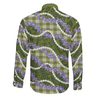 Green Hawaii Palaka Honohono Pikake Family Matching Mermaid Dress and Hawaiian Shirt Hawaiian Orchid Lei Polynesian Pattern LT14 - Polynesian Pride