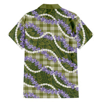 Green Hawaii Palaka Honohono Pikake Family Matching Off Shoulder Short Dress and Hawaiian Shirt Hawaiian Orchid Lei Polynesian Pattern LT14 - Polynesian Pride