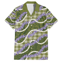 Green Hawaii Palaka Honohono Pikake Family Matching Summer Maxi Dress and Hawaiian Shirt Hawaiian Orchid Lei Polynesian Pattern - Polynesian Pride