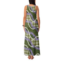 Green Hawaii Palaka Honohono Pikake Family Matching Tank Maxi Dress and Hawaiian Shirt Hawaiian Orchid Lei Polynesian Pattern - Polynesian Pride