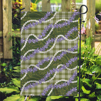Green Hawaii Palaka Honohono Pikake Garden Flag Hawaiian Orchid Lei Polynesian Pattern - Polynesian Pride