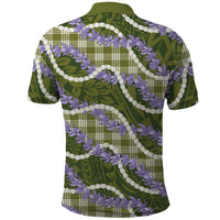 Green Hawaii Palaka Honohono Pikake Polo Shirt Hawaiian Orchid Lei Polynesian Pattern - Polynesian Pride