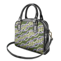 Green Hawaii Palaka Honohono Pikake Shoulder Handbag Hawaiian Orchid Lei Polynesian Pattern - Polynesian Pride