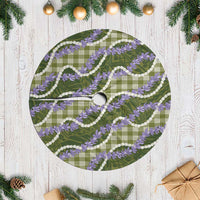 Green Hawaii Palaka Honohono Pikake Tree Skirt Hawaiian Orchid Lei Polynesian Pattern - Polynesian Pride