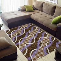 Brown Hawaii Palaka Honohono Pikake Area Rug Hawaiian Orchid Lei Polynesian Pattern - Polynesian Pride