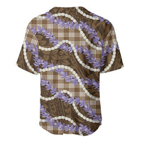 Brown Hawaii Palaka Honohono Pikake Baseball Jersey Hawaiian Orchid Lei Polynesian Pattern LT14 - Polynesian Pride
