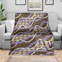 Brown Hawaii Palaka Honohono Pikake Blanket Hawaiian Orchid Lei Polynesian Pattern - Polynesian Pride