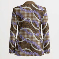 Brown Hawaii Palaka Honohono Pikake Blazer Hawaiian Orchid Lei Polynesian Pattern - Polynesian Pride