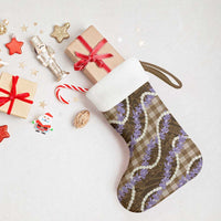 Brown Hawaii Palaka Honohono Pikake Christmas Stocking Hawaiian Orchid Lei Polynesian Pattern - Polynesian Pride