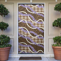 Brown Hawaii Palaka Honohono Pikake Door Cover Hawaiian Orchid Lei Polynesian Pattern - Polynesian Pride