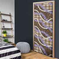 Brown Hawaii Palaka Honohono Pikake Door Cover Hawaiian Orchid Lei Polynesian Pattern - Polynesian Pride