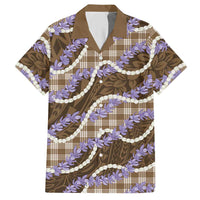 Brown Hawaii Palaka Honohono Pikake Hawaiian Shirt Hawaiian Orchid Lei Polynesian Pattern LT14 Brown - Polynesian Pride