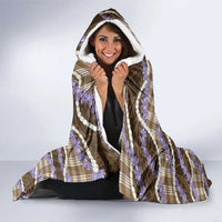 Brown Hawaii Palaka Honohono Pikake Hooded Blanket Hawaiian Orchid Lei Polynesian Pattern - Polynesian Pride