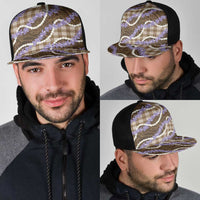 Brown Hawaii Palaka Honohono Pikake Mesh Trucker Cap Hawaiian Orchid Lei Polynesian Pattern LT14 - Polynesian Pride