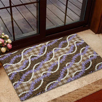 Brown Hawaii Palaka Honohono Pikake Rubber Doormat Hawaiian Orchid Lei Polynesian Pattern - Polynesian Pride