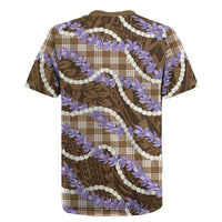 Brown Hawaii Palaka Honohono Pikake Rugby Jersey Hawaiian Orchid Lei Polynesian Pattern LT14 - Polynesian Pride