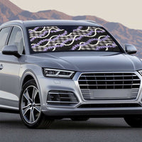 Black Hawaii Palaka Honohono Pikake Auto Sun Shade Hawaiian Orchid Lei Polynesian Pattern - Polynesian Pride