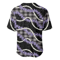 Black Hawaii Palaka Honohono Pikake Baseball Jersey Hawaiian Orchid Lei Polynesian Pattern - Polynesian Pride