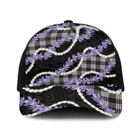 Black Hawaii Palaka Honohono Pikake Baseball Net Cap Hawaiian Orchid Lei Polynesian Pattern LT14 One Size Black Black - Polynesian Pride