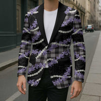 Black Hawaii Palaka Honohono Pikake Blazer Hawaiian Orchid Lei Polynesian Pattern - Polynesian Pride