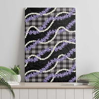 Black Hawaii Palaka Honohono Pikake Canvas Wall Art Hawaiian Orchid Lei Polynesian Pattern - Polynesian Pride