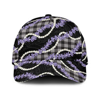 Black Hawaii Palaka Honohono Pikake Classic Cap Hawaiian Orchid Lei Polynesian Pattern LT14 Universal Fit Black - Polynesian Pride