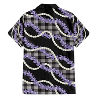 Black Hawaii Palaka Honohono Pikake Family Matching Short Sleeve Bodycon Dress and Hawaiian Shirt Hawaiian Orchid Lei Polynesian Pattern - Polynesian Pride