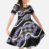 Black Hawaii Palaka Honohono Pikake Family Matching Tank Maxi Dress and Hawaiian Shirt Hawaiian Orchid Lei Polynesian Pattern - Polynesian Pride