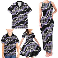 Black Hawaii Palaka Honohono Pikake Family Matching Tank Maxi Dress and Hawaiian Shirt Hawaiian Orchid Lei Polynesian Pattern - Polynesian Pride