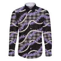 Black Hawaii Palaka Honohono Pikake Family Matching Tank Maxi Dress and Hawaiian Shirt Hawaiian Orchid Lei Polynesian Pattern - Polynesian Pride