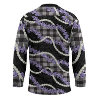Black Hawaii Palaka Honohono Pikake Hockey Jersey Hawaiian Orchid Lei Polynesian Pattern LT14 - Polynesian Pride