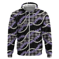 Black Hawaii Palaka Honohono Pikake Hoodie Hawaiian Orchid Lei Polynesian Pattern - Polynesian Pride