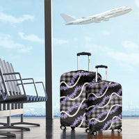 Black Hawaii Palaka Honohono Pikake Luggage Cover Hawaiian Orchid Lei Polynesian Pattern - Polynesian Pride