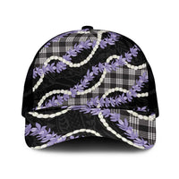 Black Hawaii Palaka Honohono Pikake Mesh Trucker Cap Hawaiian Orchid Lei Polynesian Pattern - Polynesian Pride