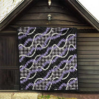 Black Hawaii Palaka Honohono Pikake Quilt Hawaiian Orchid Lei Polynesian Pattern - Polynesian Pride